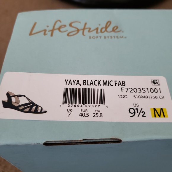 LIFESTRIDE Yaya Strappy Dress Sandals Black  9.5  Shoes - Picture 5 of 15